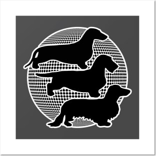 The World Of DACHSHUNDS black white Posters and Art